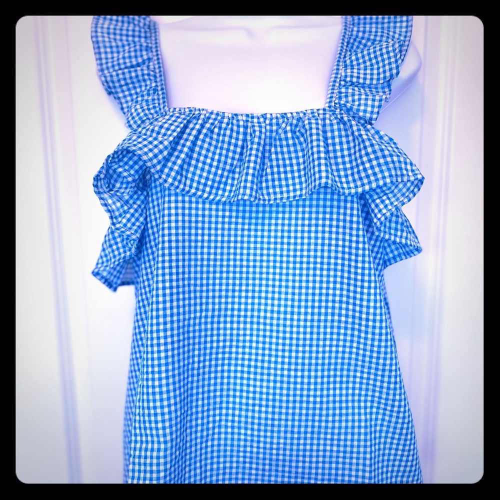 NWOT Cute gingham ruffled top! Perfect for summer!